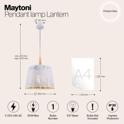 MAYTONI Lampa wisząca Lantern 60W E27 MOD029-PL-01-W