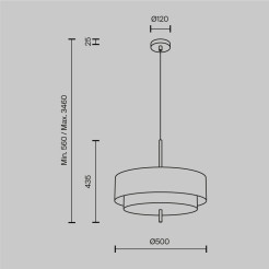 MAYTONI Lampa wisząca Bergamo 60W E27 MOD613PL-05W
