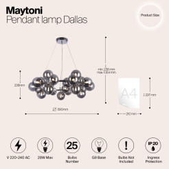 MAYTONI Lampa wisząca Dallas 28W G9 MOD548PL-25CH