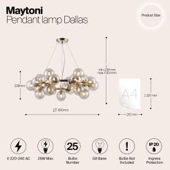 MAYTONI Lampa wisząca Dallas 28W G9 MOD548PL-25G