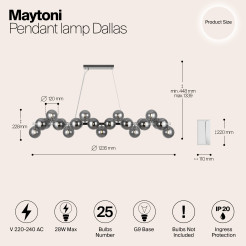 MAYTONI Lampa wisząca Dallas 28W G9 MOD547PL-25CH