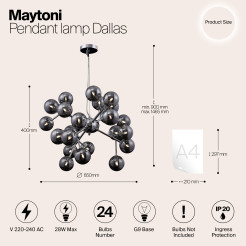 MAYTONI Lampa wisząca Dallas 28W G9 MOD545PL-24G