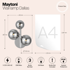 MAYTONI Lampa ścienna (kinkiet) Dallas 28W G9 MOD545WL-03CH