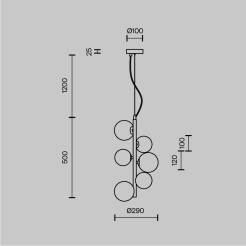 MAYTONI Lampa wisząca Dallas 28W G9 MOD545PL-06G