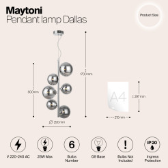MAYTONI Lampa wisząca Dallas 28W G9 MOD545PL-06CH
