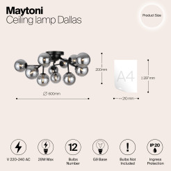 MAYTONI Lampa sufitowa Dallas 28W G9 MOD545CL-12B
