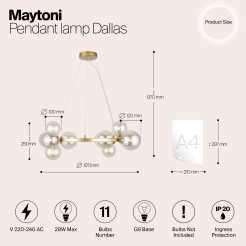 MAYTONI Lampa wisząca Dallas 28W G9 MOD545PL-11G