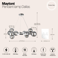 MAYTONI Lampa wisząca Dallas 28W G9 MOD545PL-11CH