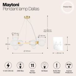 MAYTONI Lampa wisząca Dallas 28W G9 MOD545PL-11BS