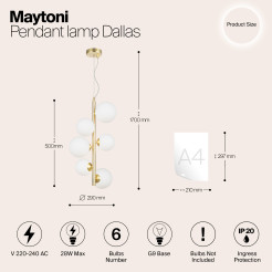 MAYTONI Lampa wisząca Dallas 28W G9 MOD545PL-06BS
