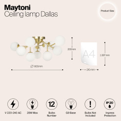 MAYTONI Lampa sufitowa Dallas 28W G9 MOD545CL-12BS