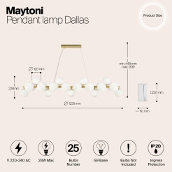 MAYTONI Lampa wisząca Dallas 28W G9 MOD547PL-25BS