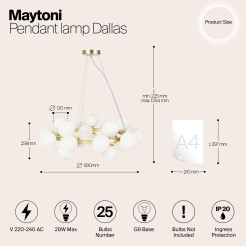MAYTONI Lampa wisząca Dallas 28W G9 MOD545PL-25BS