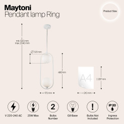 MAYTONI Lampa wisząca Ring 25W G9 MOD013PL-02W