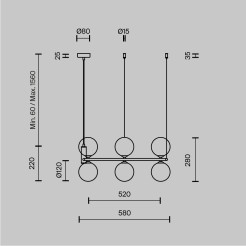 MAYTONI Lampa wisząca Ring 25W G9 MOD013PL-06BS1