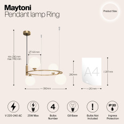 MAYTONI Lampa wisząca Ring 25W G9 MOD013PL-04BS1