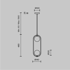 MAYTONI Lampa wisząca Ring 25W G9 MOD013PL-02BS1