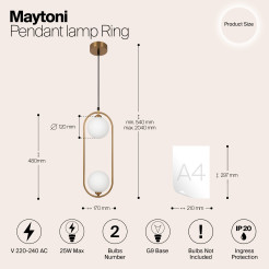 MAYTONI Lampa wisząca Ring 25W G9 MOD013PL-02BS1