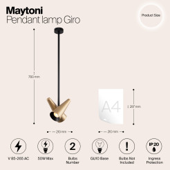 MAYTONI Lampa wisząca Giro 50W GU10 MOD095PL-02BS