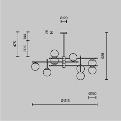 MAYTONI Lampa wisząca Nostalgia 40W E14 MOD048PL-09G