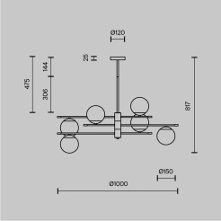 MAYTONI Lampa wisząca Nostalgia 40W E14 MOD048PL-06G
