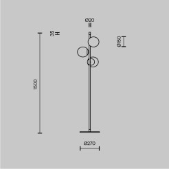 MAYTONI Lampa podłogowa Nostalgia 40W E14 MOD048FL-03G
