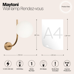 MAYTONI Lampa ścienna (kinkiet) Rendezvous 40W E14 MOD109WL-01BS