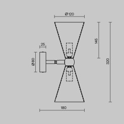 MAYTONI Lampa ścienna (kinkiet) Vesper 40W E14 MOD108WL-02GB