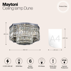 MAYTONI Lampa sufitowa Dune 60W E14 DIA005CL-06CH