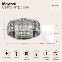 MAYTONI Lampa sufitowa Dune 60W E14 DIA005CL-10CH