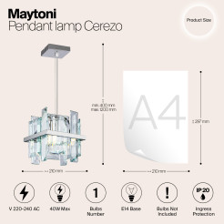 MAYTONI Lampa wisząca Cerezo 40W E14 MOD201PL-01N