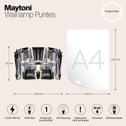 MAYTONI Lampa ścienna (kinkiet) Puntes 60W E14 MOD043WL-01CH