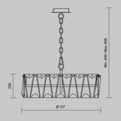 MAYTONI Lampa wisząca Puntes 60W E14 MOD043PL-06G