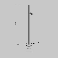 MAYTONI Lampa podłogowa Thin LED 3000K 800lm MOD395FL-L28B3K