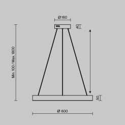 MAYTONI Lampa wisząca Saturno 45W LED 3100lm 4000K 80 CRI  MOD415PL-L45BS4K