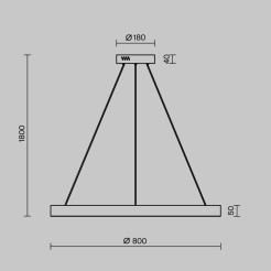 MAYTONI Lampa wisząca Saturno 60W LED 4200lm 4000K 80 CRI  MOD415PL-L60BS4K