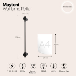 MAYTONI Lampa ścienna (kinkiet) Rotta 6W LED 400lm 3000K 80 CRI  MOD413WL-L6B3K