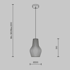 MAYTONI Lampa wisząca Roots 40W E27 MOD191PL-01W