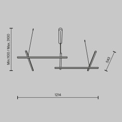 MAYTONI Lampa wisząca Radiance 50W LED 2150lm 3000K 80 CRI  MOD278PL-L50G3K