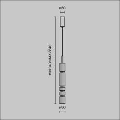 MAYTONI Lampa wisząca Ordo 8W LED 920lm 3000K 80 CRI  MOD272PL-L12CH3K
