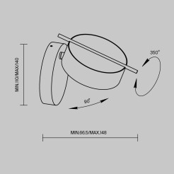 MAYTONI Lampa ścienna (kinkiet) Nuance 4W LED 200lm 3000K 90 CRI  MOD180WL-L4W3K1
