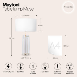 MAYTONI Lampa stołowa Muse 60W E27 MOD304TL-01G