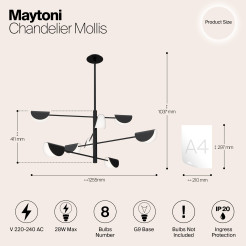 MAYTONI Żyrandol Mollis 7W G9 MOD126PL-08B