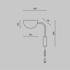 MAYTONI Lampa ścienna (kinkiet) Mollis 7W G9 MOD126WL-01B