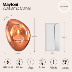 MAYTONI Lampa ścienna (kinkiet) Mabell 40W E14 MOD306WL-01C