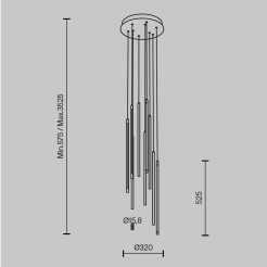 MAYTONI Lampa wisząca Light stick 46W LED 3350lm 3000K 80 CRI Dimmable  MOD236PL-L54BS3K