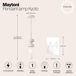 MAYTONI Lampa wisząca Kyoto 28W G9 MOD178PL-01W