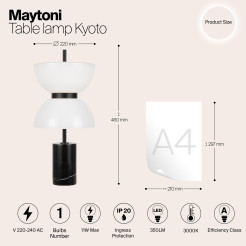 MAYTONI Lampa stołowa Kyoto 11W LED 350lm 3000K 80 CRI  MOD178TL-L11B3K