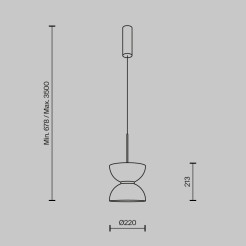 MAYTONI Lampa wisząca Kyoto 11W LED 1300lm 3000K 80 CRI  MOD178PL-L11G3K