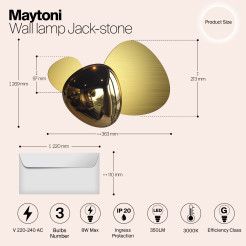 MAYTONI Lampa ścienna (kinkiet) Jackstone 8W LED 350lm 3000K 90 CRI  MOD314WL-L8G3K
